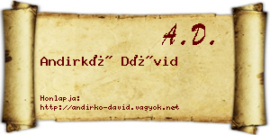 Andirkó Dávid névjegykártya